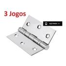 3 Jogos De 9 Peças De Dobradiças Inox Com Rolamento 3,5x3