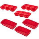 3 Kit Forma Cupcake Bolo + Forma Para Pão Sortida Silicone