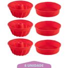 3 Kit Forma Espiral + Forma Redonda Sortida Pudim Silicone