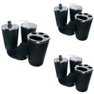 3 Kits Conjunto de Banheiro Lavabo 4 Peças Kit Lavabo Preto