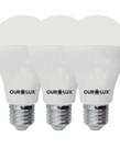3 Lâmpada Controled 9w 6500k Biv Branco Frio Ourolux