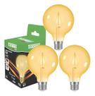 3 Lâmpada Filamento Led 3w Globo Retro Vintage G95 Taschibra