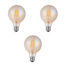 3 Lampada Filamento Led G95 Retro 4w Ambar 2200k E27 Ali72