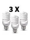 3 Lâmpada Fluorescente Espiral 20 Watts 2.700 K Luz Quente 220 Volts