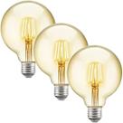 3 Lâmpadas Vintage Filamente Led Decorativa Retrô Vintage Âmbar Globo G125 4W 320LM Gmh Trade