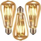 3 Lâmpadas Vintage Filamente Led Decorativa Retrô Vintage Âmbar ST64 4W 320LM Gmh Trade LST64-SC-4W 3 Lâmpadas Vintage Filamente Led Decorativa Retrô Vintage Âmbar ST64 4W 320LM Gmh Trade LST64-SC-4W