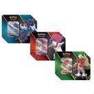 3 Latas Pokemon Cartas Estampas Ilustradas TCG Com 15 Pacotes de Cartas Poderes Divergentes Copag - 31613