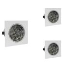 3 Luminária Embutir Compacta E27 Com Aleta Para 2 Lâmpada