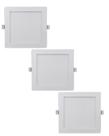 3 Luminaria Led Embutir Quadrada 24w