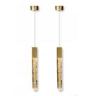 3 Luminária Pendente Tubo Bolhas De Cristal Quadrado Luxo 3 Luminária Pendente Tubo Bolhas De Cristal Quadrado Luxo