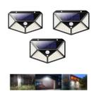 3 Luminárias - Energia Solar Parede 100 LEDS