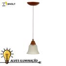3 Luminárias Pendente Lustre Sino 1 Lâmpada E27 Bivolt Varios tamanhos Completo