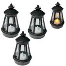 3 Luminárias Vela Luz LED Lamparina Decoração Luz À Bateria
