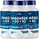 3 Magnésio - Malato + Taurato + Bisglicinato + D3 + K2 - 3 Frascos