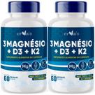 3 Magnésio - Malato + Taurato + Bisglicinato + D3 + K2 Menaquinona 7 - 2 Frascos