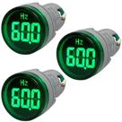 3 Medidor Frequencímetro Digital 22mm Verde AD22-22Hz-G de 0~99Hz Alimentação 20~400Vca