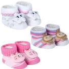3 Meias Bebê Pantufa Recém Nascido Menina Algodão Confortável Divertida