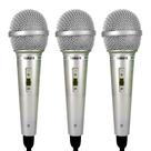 3 Microfone Dinâmico Profissional com fio Premium p/ Karaokê