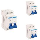 3 Mini Disjuntores 63 Amperes Bipolar Tramontina Curva C