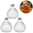 3 Mini Garrafas de Vidro Multiuso 125ml P/Whisky Com Tampa