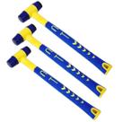 3 Mini Martelo Marreta De Borracha Cabo Fibra 160g