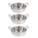 3 mini panela caçarola inox luxe p/ servir c/ alça m2