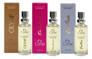 3 mini Perfumes de bolso Femininos Olymp, Fantasia e Exótica linha premium