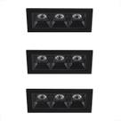 3 Mini Spot Triplo Embutir Led Recuado 3000K Downlight Bet58