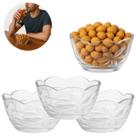 3 Mini Tigela Redonda Bowl de Vidro P/ Sobremesas 130ml