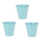 3 Mini vaso cachepot metal decorativo vasinho festa azul tur