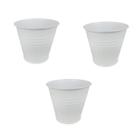 3 Mini vaso cachepot metal decorativo vasinho festas branco