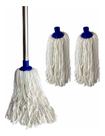 3 Mop Esfregao Limpeza Multiuso Com Cabo Aço Cromado 1,48mt