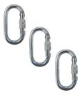 3 Mosquetão 25kn Aço Oval Alpinismo Trabalho Altura Rapel