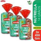 3 Pães Integrais 14 Grãos Nutrella 100% Natural de 450g cada