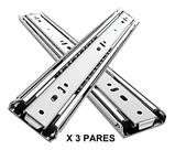 3 PARES CORREDIÇA / TRILHO GAVETA TELESCÓPICA FECHAMENTO SOFT 50cm OPENFIELD