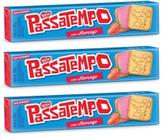 3 Passatempo Biscoito Recheado, Morango, 130g 3 Passatempo Biscoito Recheado, Morango, 130g