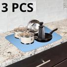 3 pcs, Grande, Tapete de Secagem de Pratos de Tecido - Azul, 70x50cm, Super Absorvente 3 pcs, Grande, Tapete de Secagem de Pratos de Tecido - Azul, 70x50cm, Super Absorvente