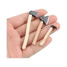 3 Pçs/set Mini Madeira Metal Chopper Hatchet Ferramentas Miniatura para Casa de Bonecas