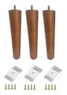 3 Pe Palito 10cm Marrom Claro Chapa Inclinada + Parafuso