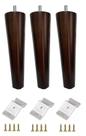 3 Pe Palito 10cm Marrom Escuro Chapa Inclinada + Parafuso