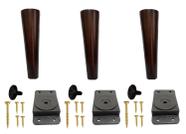 3 Pe Palito 10cm Marrom Escuro Chapa Pvc + Parafuso