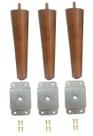 3 Pe Palito 15cm Marrom Claro Chapa Reta + Parafuso