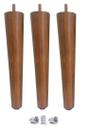 3 Pe Palito 35cm Marrom Claro + Bucha Americana