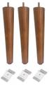 3 Pe Palito 35cm Marrom Claro Chapa Inclinada Metal Aço