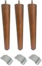 3 Pe Palito 40cm Marrom Claro Chapa Reta Metal Aço