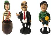 3 Peças Bonecos Turma Do Chaves, Seu Barriga, Nhonho e Chaves No Barril