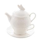 3 Peças para Chá Lyor Butterfly Flower de Porcelana