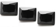 3 Pedras Onix Zircônia Preta 7 mm x 9 mm Para Anel, Pingente, Brincos Unidade