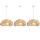 3 Pendente De Fibra Natural Em Rattan E27 Molusco Nat70 3 Pendente De Fibra Natural Em Rattan E27 Molusco Nat70