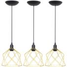 3 Pendentes Aramado Cálice Luminária Lustre Teto Retrô Vintage Industrial Balcão Dourado 3 Pendentes Aramado Cálice Luminária Lustre Teto Retrô Vintage Industrial Balcão Dourado